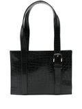 Corderacrocodile-embossed shoulder bag