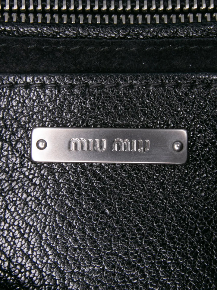 Pre-OwnedMiu Miu Pre-Owned2010-2025 Goatskin Madras Soft Calf Crystal Embellished crossbody bag