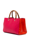 Pre-OwnedGucci Pre-Owned2016-2025 Medium Bicolor Calfskin Bamboo Shopper satchel