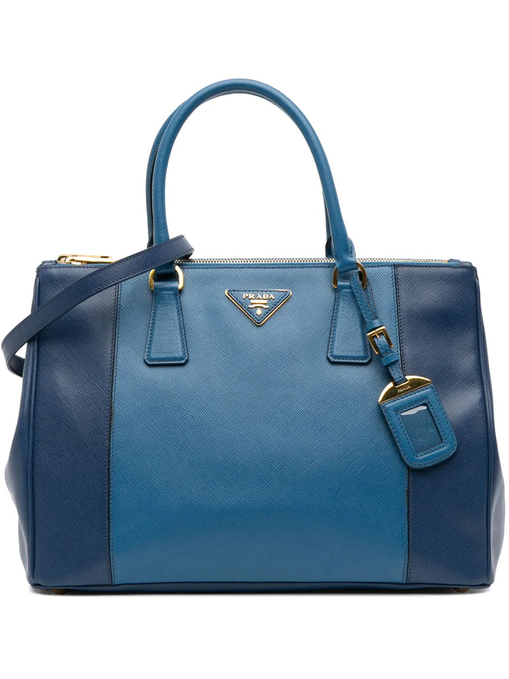 Pre-OwnedPrada Pre-Owned2013-2025 Medium Bicolor Saffiano Lux Galleria Double Zip satchel
