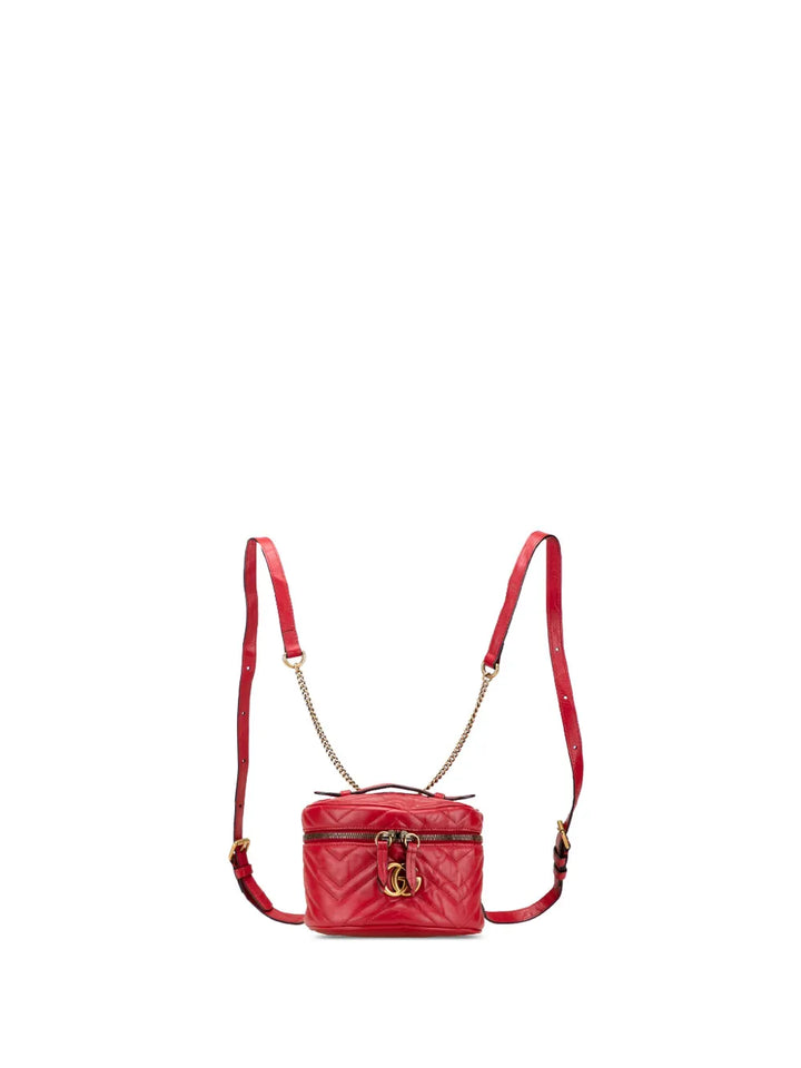 Pre-OwnedGucci Pre-Owned2016-2025 Mini GG Marmont Matelasse Leather Round backpack