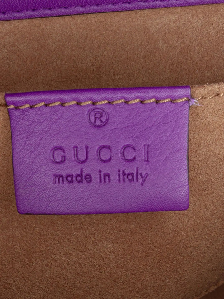 Pre-OwnedGucci Pre-Owned2016-2025 Small Embroidered Calfskin Tiger Strawberry Padlock crossbody bag