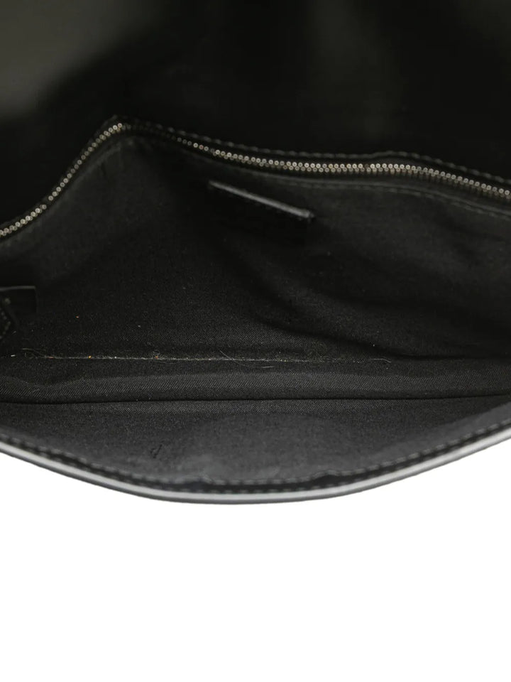 Pre-OwnedFendi Pre-Owned2010-2025 Calfskin and Canvas FF 1974 Flat Baguette crossbody bag