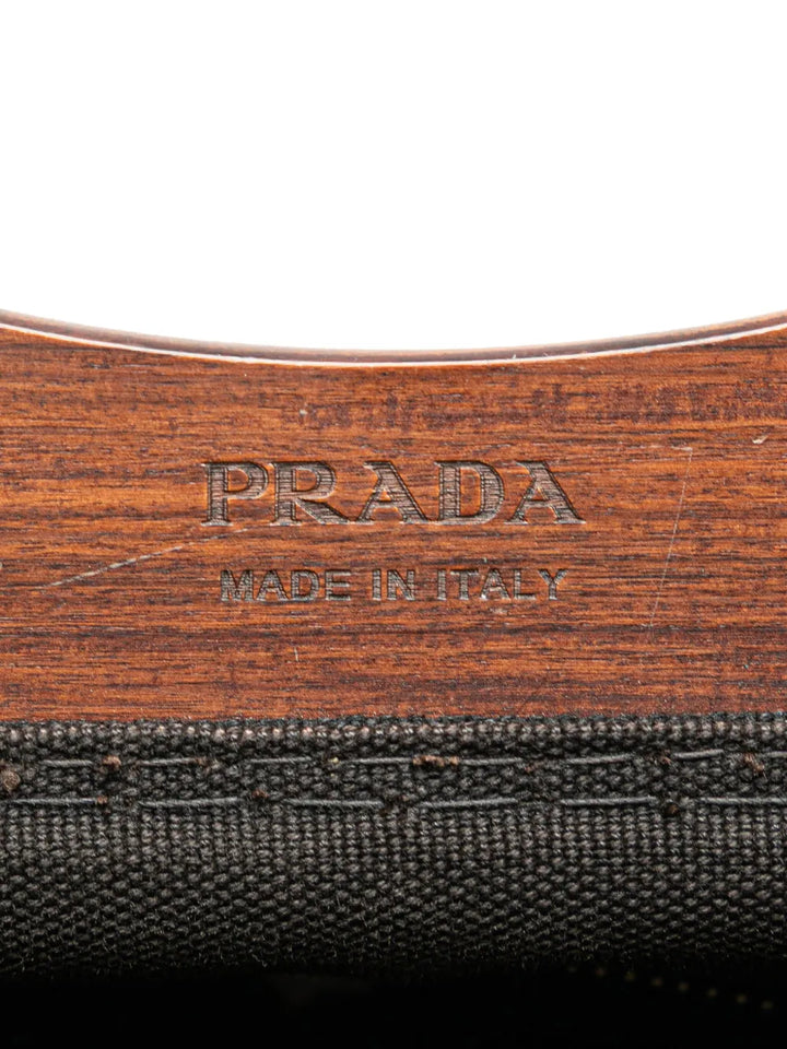 Pre-OwnedPrada Pre-Owned2010-2025 Canvas Wood Handle Canapa Logo satchel