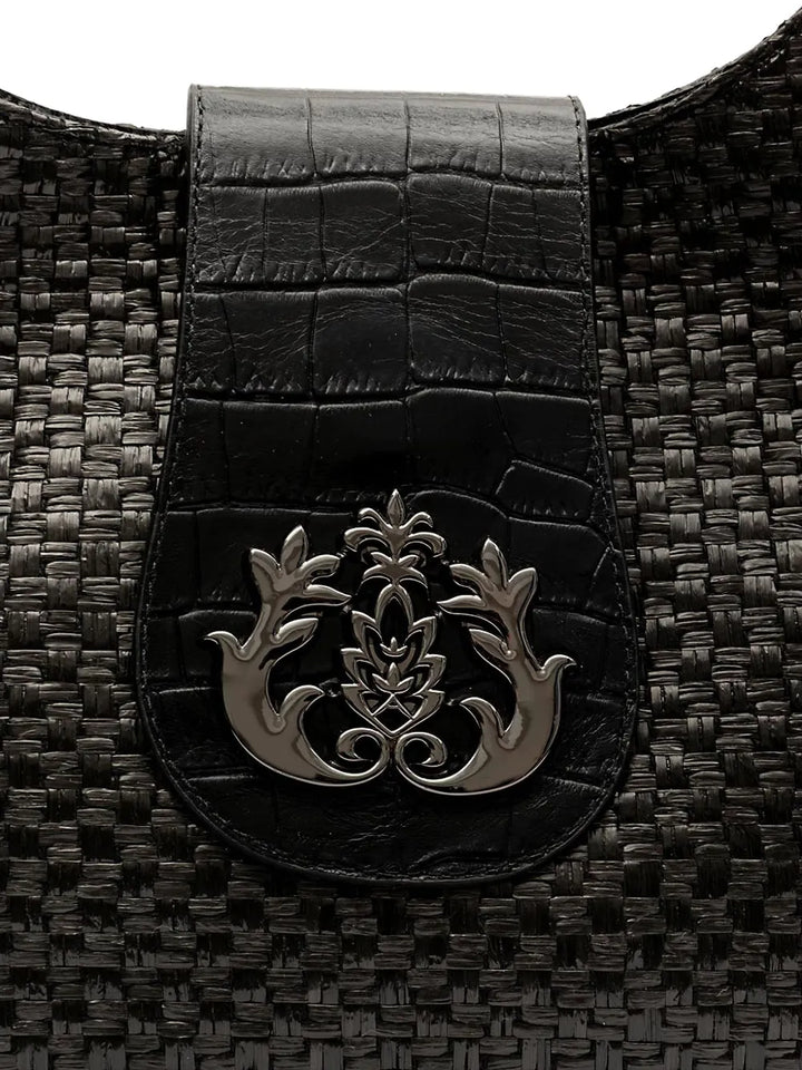 IslaMoon woven embossed shoulder bag