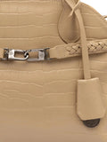 Islacroc-embossed braided shoulder bag