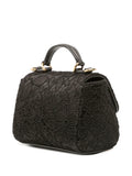 Pre-OwnedDolce & Gabbana Pre-Owned1990-2010 Silk and Lace Crystal Embellished DG Flap satchel