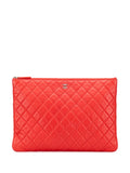 Pre-OwnedCHANEL Pre-Owned2016-2017 Large Quilted Lambskin O Case clutch bag
