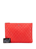 Pre-OwnedCHANEL Pre-Owned2016-2017 Large Quilted Lambskin O Case clutch bag