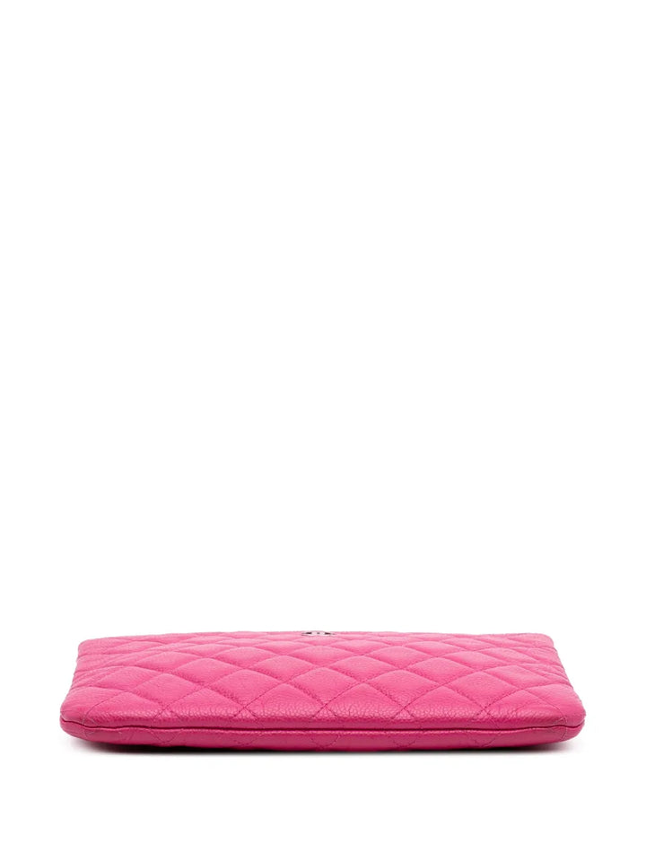 Pre-OwnedCHANEL Pre-Owned2014-2015 Small Quilted Caviar O Case clutch bag