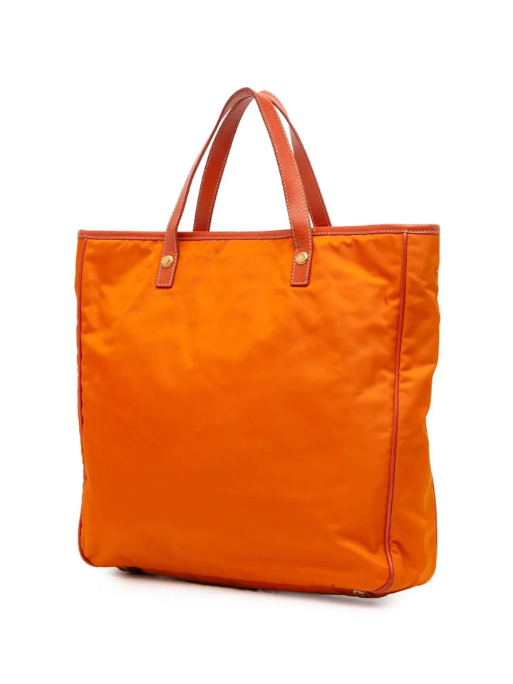 Pre-OwnedPrada Pre-Owned2021-2025 Saffiano Trimmed Tessuto Logo Oro satchel