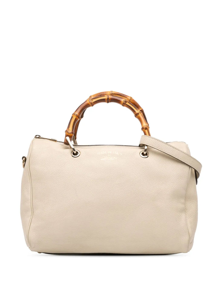Pre-OwnedGucci Pre-Owned2016-2025 Medium Calfskin Bamboo Shopper Boston Bag satchel