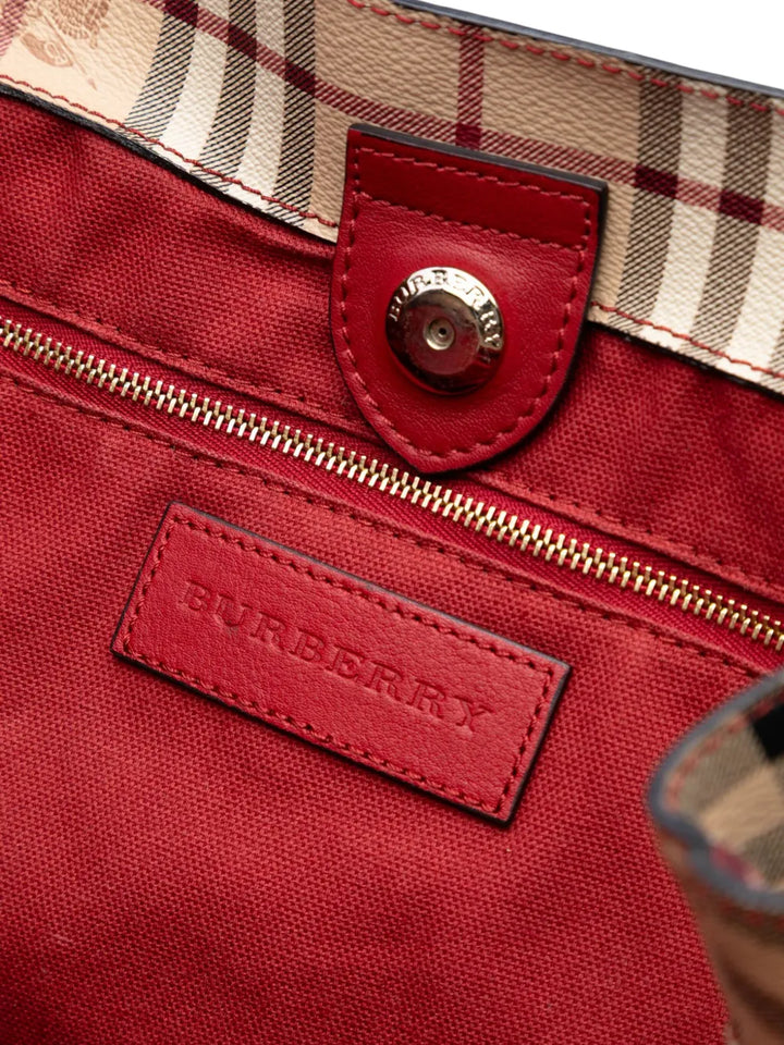 Pre-OwnedBurberry Pre-Owned2000-2017 Small Leather Trimmed Haymarket Check Coated Canvas Canterbury tote bag