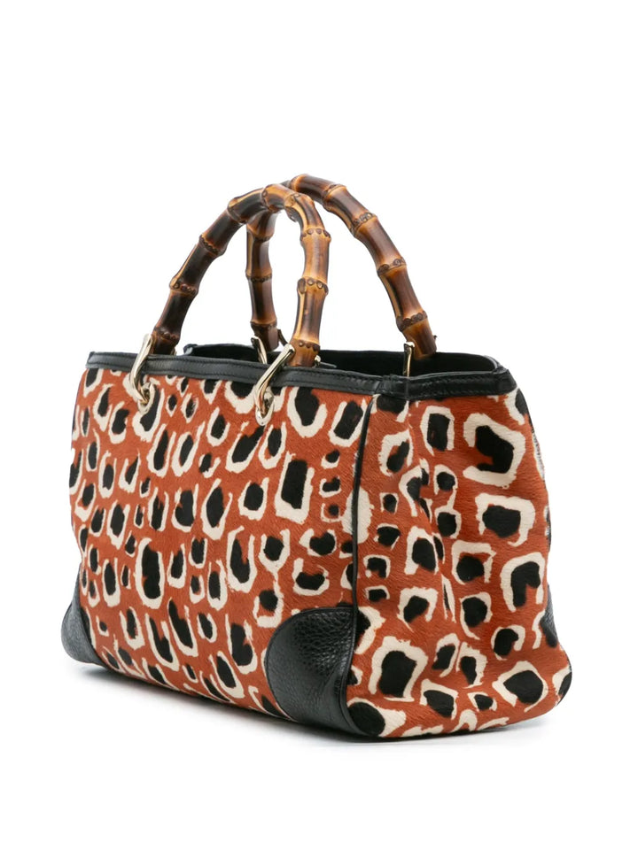 Pre-OwnedGucci Pre-Owned2016-2025 Medium Pony Hair Bamboo Shopper satchel