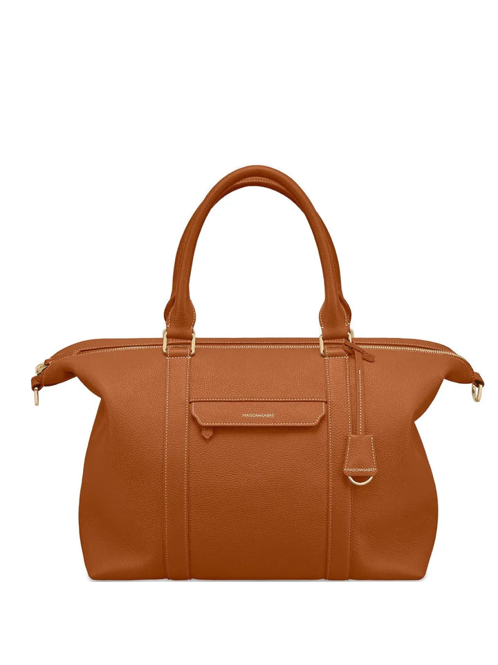 MAISON de SABRrapezoid leather weekender bag