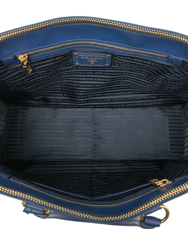 Pre-OwnedPrada Pre-Owned2013-2025 Saffiano Double Zip Open Convertible Tote satchel