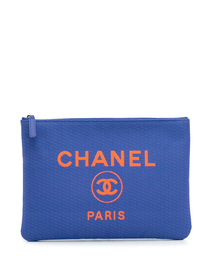 Pre-OwnedCHANEL Pre-Owned2021 Medium Tweed Deauville O Case clutch bag