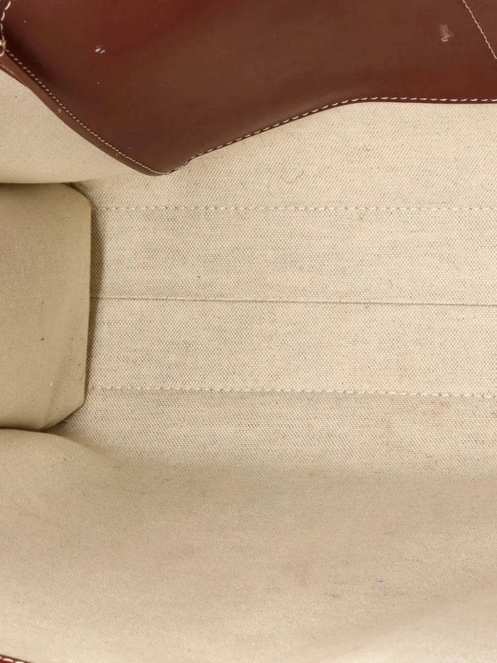 Pre-OwnedBurberry Pre-OwnedLogo Pocket Tote Canvas with Leather Medium crossbody bag