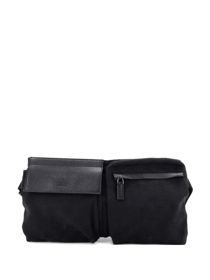 Pre-OwnedGucci Pre-OwnedVintage Double GG Canvas with Leather belt bag