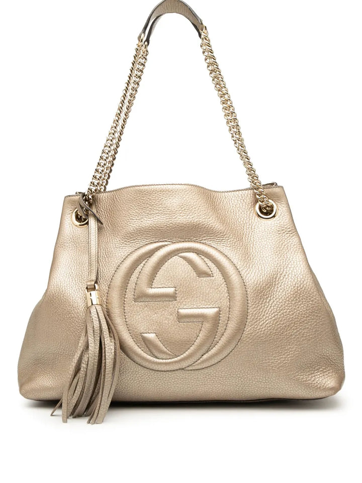 Pre-OwnedGucci Pre-Owned2016-2025 Medium Metallic Leather Soho Chain tote bag