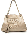 Pre-OwnedGucci Pre-Owned2016-2025 Medium Metallic Leather Soho Chain tote bag