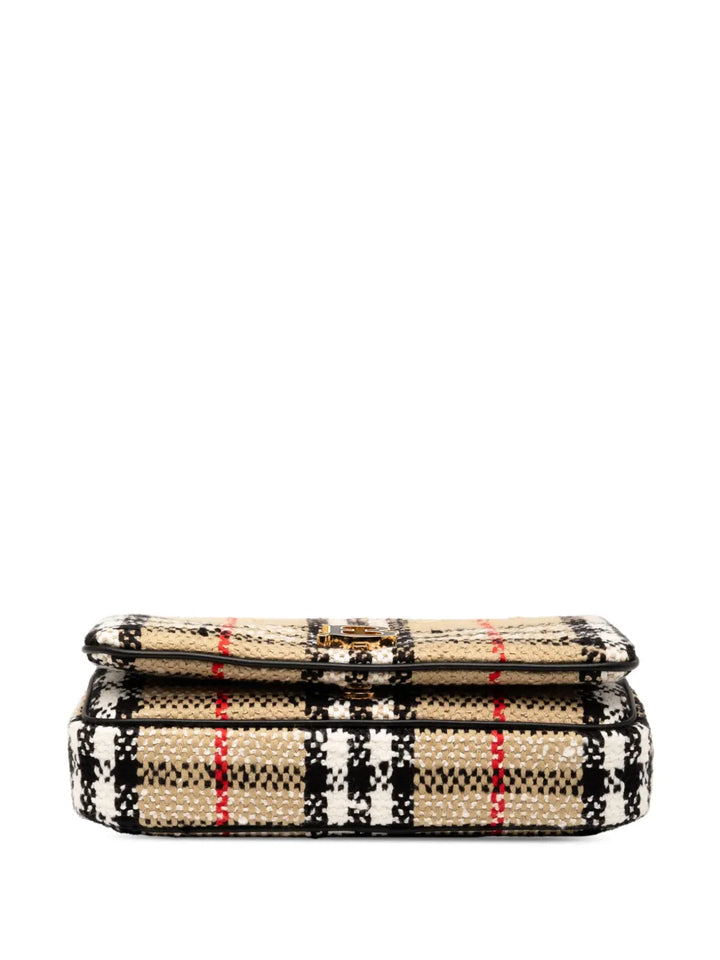 Pre-OwnedBurberry Pre-Owned2018-2025 Mini House Check Cotton and Wool Lola crossbody bag