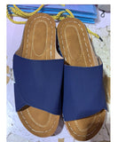 Summer Wedge Slides Slippers Fashion Fish Mouth Thick Bottom Roman Shoes Solid Color Beach Sandals For Women