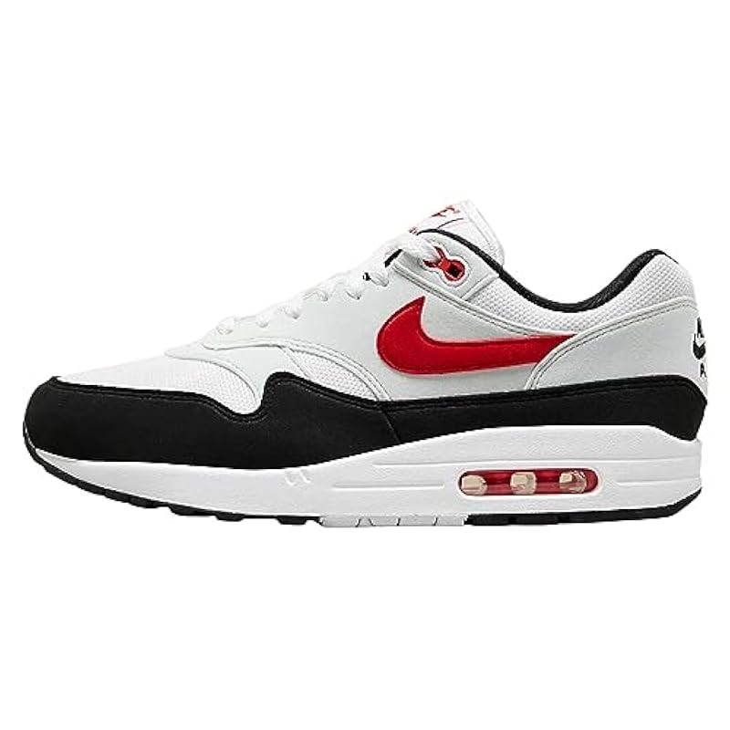  Air Max 1 Shoes White University Red-white