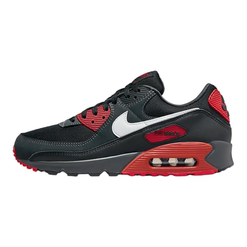  Air Max 90 Shoes Summit White Black Mystic Red