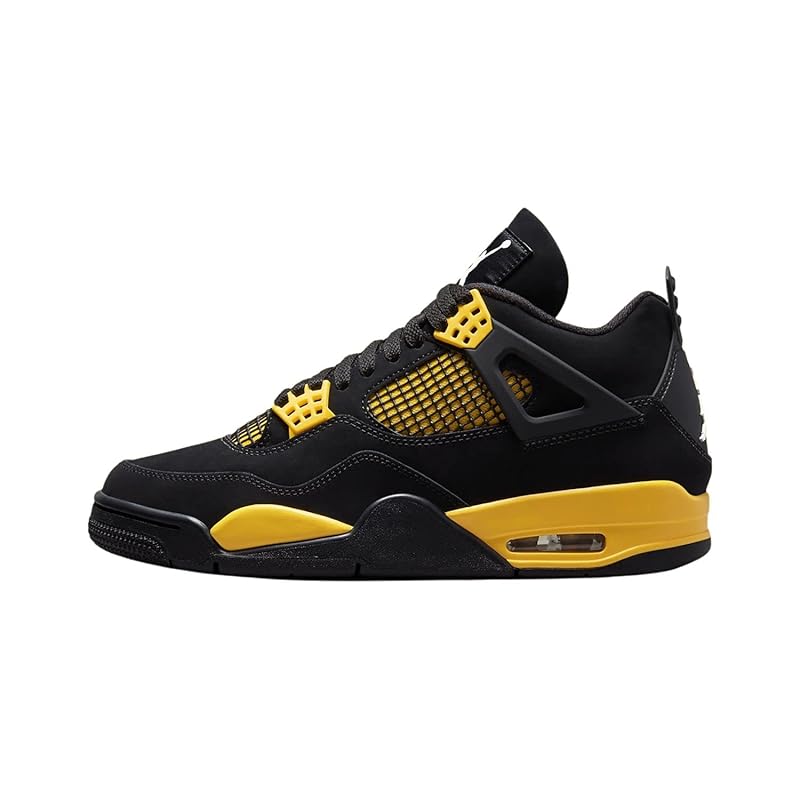  Air Jordan 4 Retro Black White-tour Yellow