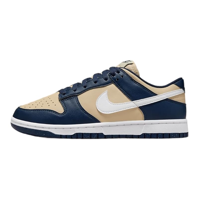  Dunk Low Shoes Midnight Navy White-team Gold