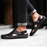 Men's Closed Toe Sandals Summer Adjustable Slides Slippers Fashion Beach Shoes