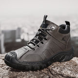 Autumn New High-top Men's New Casual Leather Shoes Chunky Shoes Ankle Boots