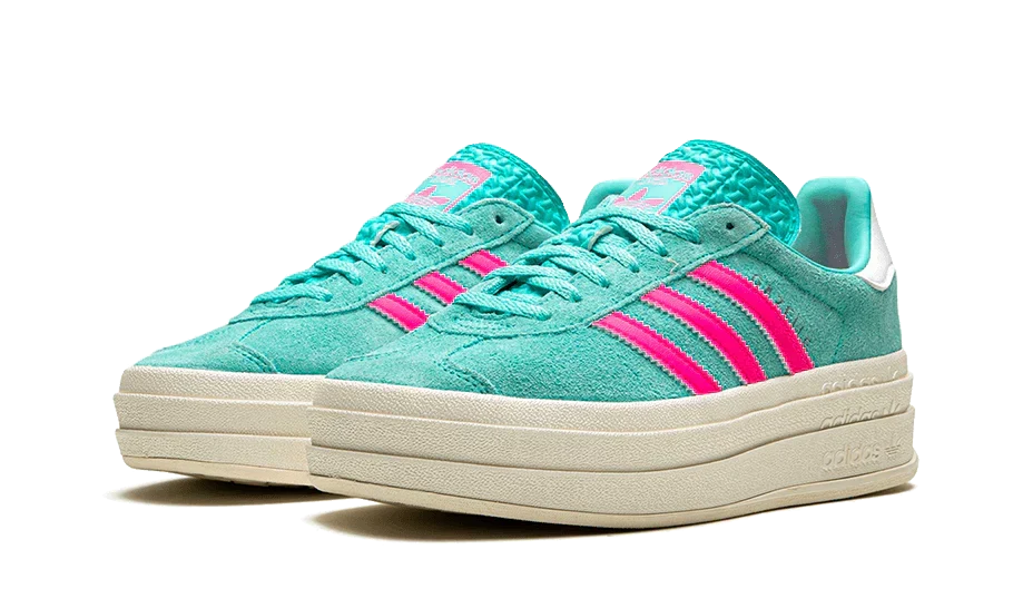  Originals Gazelle Bold Shoes Flash Aqua Lucid Pink Cloud White