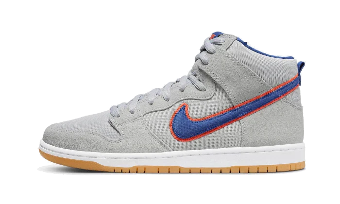  SB Dunk High Shoes Cloud Grey Rush Blue-Team New York Mets