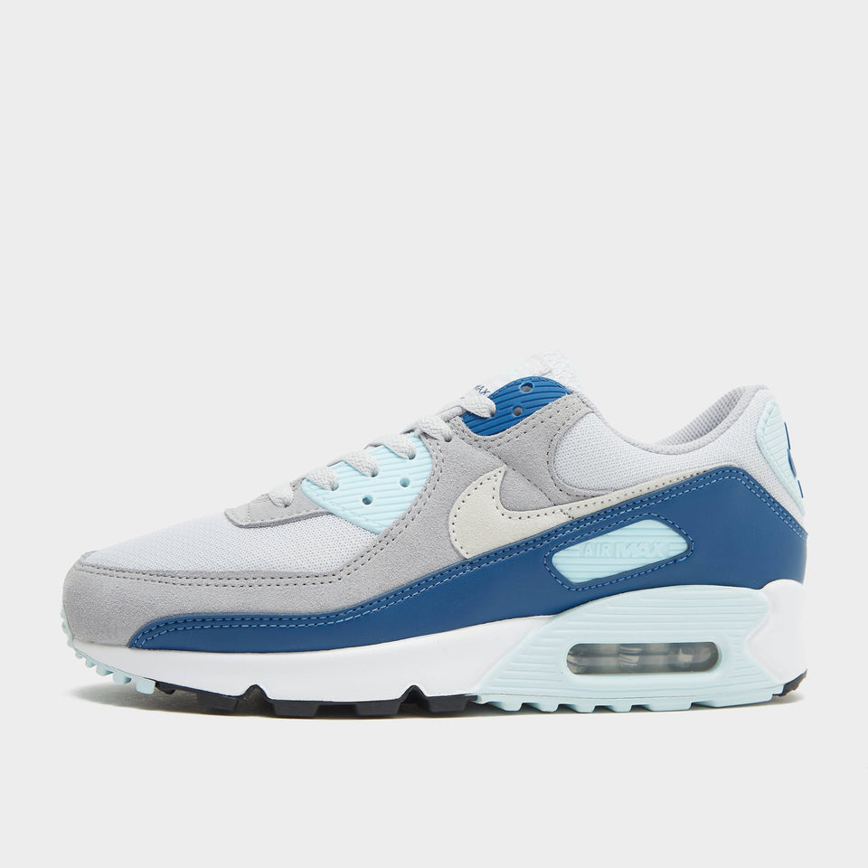  Air Max 90 Shoes Pure Platinum Glacier Blue Court Blue White